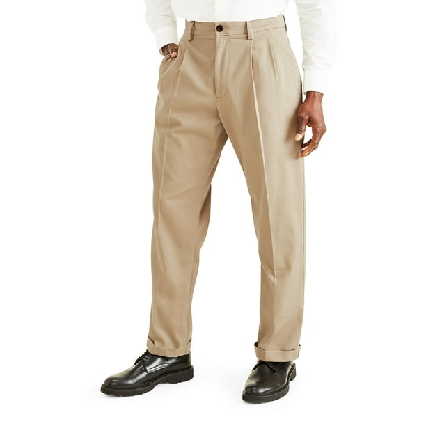 DOCKERS EASY KHAKI RELAXED FIT PLEATED AND CUFFED PANTS